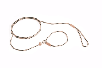 Nylon Slip Lead With Stopper (4 ft  x 1/16 or 2 mm) (Color: Gold / Hunter Green, size: 4 ft  x 1/16 or 2 mm)