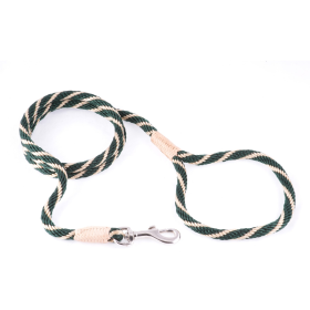 Nylon Snap Leads (6 ft  x 1/8in or 4mm) (Color: Hunter Green / Gold, size: 6 ft  x 1/8in or 4mm)