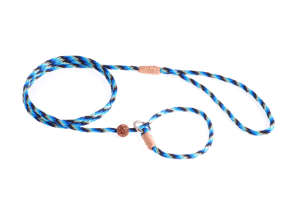Nylon Slip Lead With Stopper (4 ft  x 1/8in or 4mm) (Color: Blue Combination, size: 4 ft  x 1/8in or 4mm)