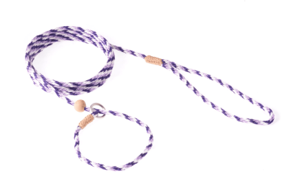Nylon Slip Lead With Stopper (6 ft  x 1/8in or 4mm) (Color: Purple Combination, size: 6 ft  x 1/8in or 4mm)