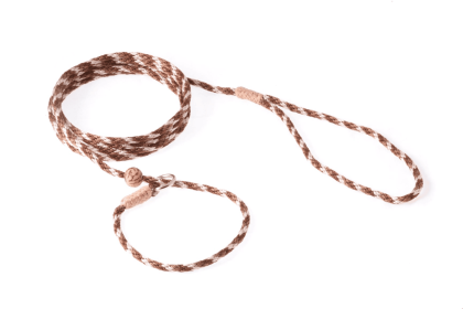 Nylon Slip Lead With Stopper (6 ft  x 1/8in or 4mm) (Color: Brown Combination, size: 6 ft  x 1/8in or 4mm)