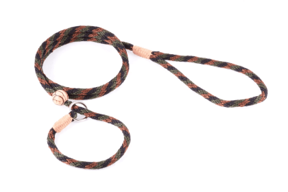 Nylon Slip Lead With Stopper (4 ft  x 1/4in or 6mm) (Color: Camouflage, size: 4 ft  x 1/4in or 6mm)