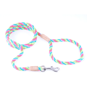 Nylon Snap Leads (4 ft  x 1/8in or 4mm) (Color: Multineon, size: 4 ft  x 1/8in or 4mm)