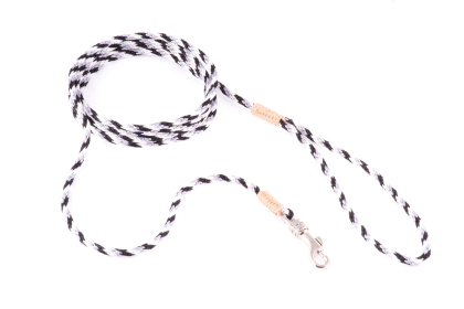 Nylon Snap Leads (6 ft  x 1/8in or 4mm) (Color: Black - White - Gray, size: 6 ft  x 1/8in or 4mm)