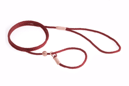 Nylon Slip Lead With Stopper (4 ft  x 1/8in or 4mm) (Color: Burgundy, size: 4 ft  x 1/8in or 4mm)