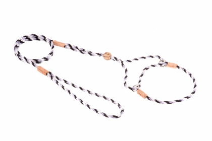 Nylon Martingale Leads (8in x 1/8in or 4mm) (Color: Black - White - Gray, size: 8in x 1/8in or 4mm)