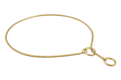 Slip Snake Show Chain Collar (20 in x 2.4mm) (Color: Gold Plated Metal Chain, size: 20 in x 2.4mm)