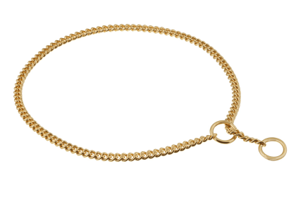 Slip Curve Show Chain Collar (22 in x 1.4 mm) (Color: Gold Plated Metal Chain, size: 22 in x 1.4 mm)