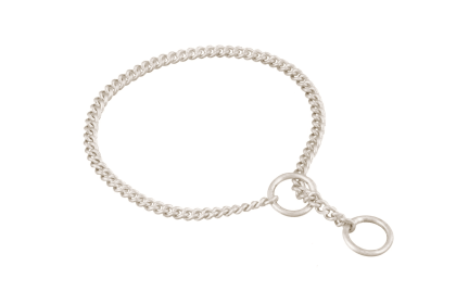 Slip Curve Show Chain Collar (12 in x 1.2 mm) (Color: Silver Plated Metal Chain, size: 12 in x 1.2 mm)