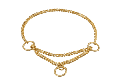 Martingale Show Chain Collar (12in x 1.2 mm) (Color: Gold Plated Metal Chain, size: 12in x 1.2 mm)