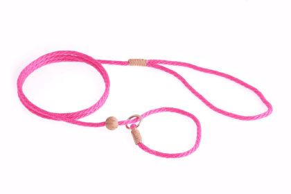 Nylon Slip Lead With Stopper (4 ft  x 1/8in or 4mm) (Color: Hot Pink, size: 4 ft  x 1/8in or 4mm)