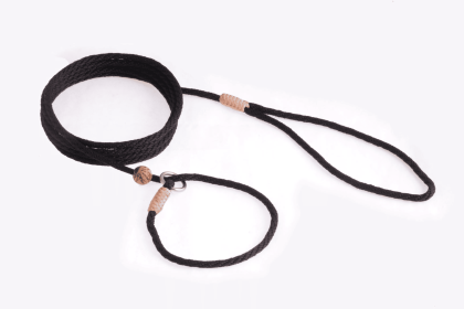 Nylon Slip Lead With Stopper (6 ft  x 1/8in or 4mm) (Color: Black Nylon, size: 6 ft  x 1/8in or 4mm)