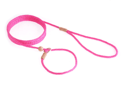Nylon Slip Lead With Stopper (6 ft  x 1/8in or 4mm) (Color: Hot Pink, size: 6 ft  x 1/8in or 4mm)