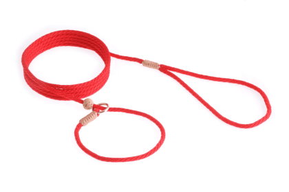 Nylon Slip Lead With Stopper (6 ft  x 1/8in or 4mm) (Color: Red, size: 6 ft  x 1/8in or 4mm)