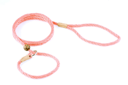 Nylon Slip Lead With Stopper (4 ft  x 1/4in or 6mm) (Color: Peach, size: 4 ft  x 1/4in or 6mm)