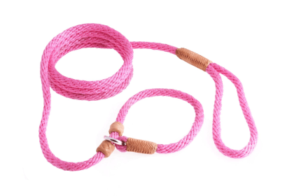 Nylon Slip Leash With 2 Stoppers (6ft  x 5/16in or 8mm) (Color: Hot Pink, size: 6ft  x 5/16in or 8mm)