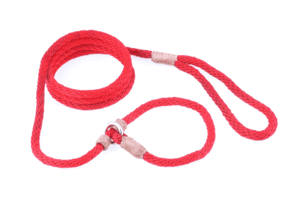 Nylon Slip Leash With 2 Stoppers (6ft  x 5/16in or 8mm) (Color: Red, size: 6ft  x 5/16in or 8mm)