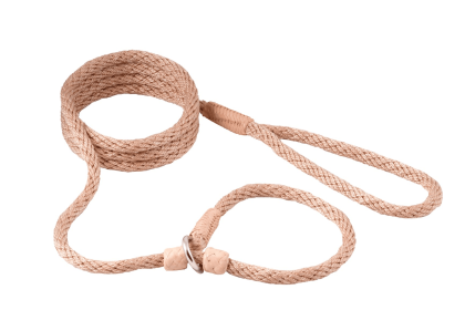 Nylon Slip Leash With 2 Stoppers (6ft  x 5/16in or 8mm) (Color: Beige, size: 6ft  x 5/16in or 8mm)