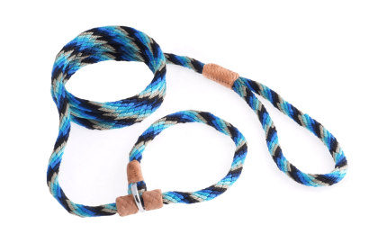 Nylon Slip Leash With 2 Stoppers (6ft  x 5/16in or 8mm) (Color: Blue Combination, size: 6ft  x 5/16in or 8mm)
