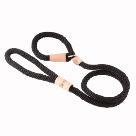 Sport Slip Lead With Stopper (4 ft  x 1/2in or 13mm) (Color: Black, size: 4 ft  x 1/2in or 13mm)