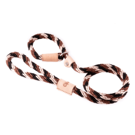 Sport Slip Lead With Stopper (4 ft  x 1/2in or 13mm) (Color: Brown Combination, size: 4 ft  x 1/2in or 13mm)