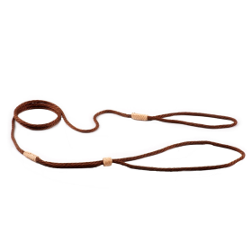 Nylon Adjustable Loop Lead (52in x 1/8in or 4mm) (Color: Brown, size: 52in x 1/8in or 4mm)