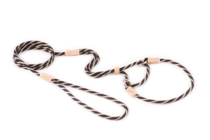 Nylon Martingale Leads (10in x 1/8in or 4mm) (Color: Black Gold, size: 10in x 1/8in or 4mm)