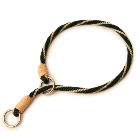 Nylon Slip Collars (12 in x 1/8in or 4mm) (Color: Hunter Green / Gold, size: 12 in x 1/8in or 4mm)