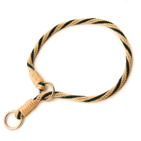 Nylon Slip Collars (14 in x 1/8in or 4mm) (Color: Gold / Hunter Green, size: 14 in x 1/8in or 4mm)