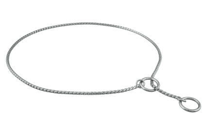 Slip Snake Show Chain Collar (26 in x 2.4mm) (Color: Chrome Plated Metal Chain, size: 26 in x 2.4mm)