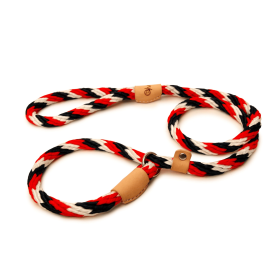 Sport Slip Lead With Stopper (4 ft  x 1/2in or 13mm) (Color: Red-White-Dark Blue, size: 4 ft  x 1/2in or 13mm)