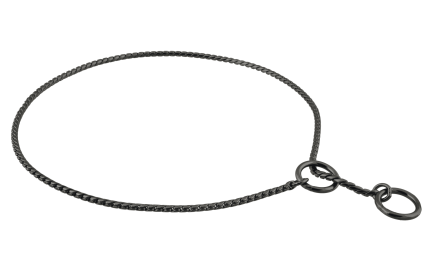 Slip Snake Show Chain Collar (18 in x 2.4mm) (Color: Black Metal Chain, size: 18 in x 2.4mm)