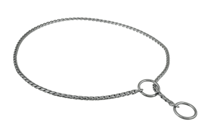 Slip Snake Show Chain Collar (22 in x 3.8mm) (Color: Chrome Plated Metal Chain, size: 22 in x 3.8mm)