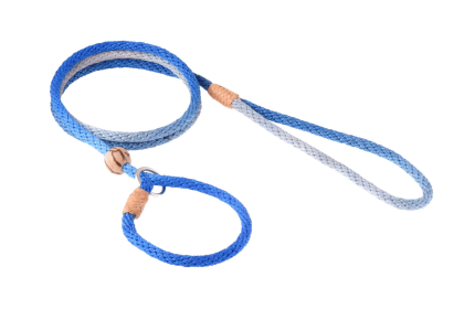 Nylon Slip Lead With Stopper (4 ft  x 1/8in or 4mm) (Color: Blue Multicolor, size: 4 ft  x 1/8in or 4mm)