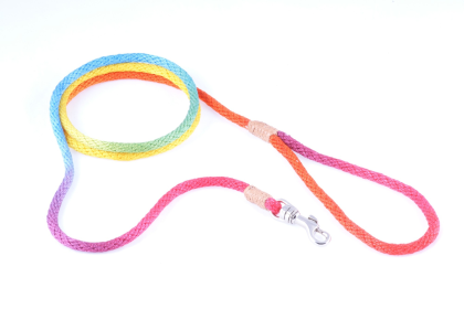 Nylon Snap Leads (6 ft  x 1/8in or 4mm) (Color: Rainbow Multicolor, size: 6 ft  x 1/8in or 4mm)