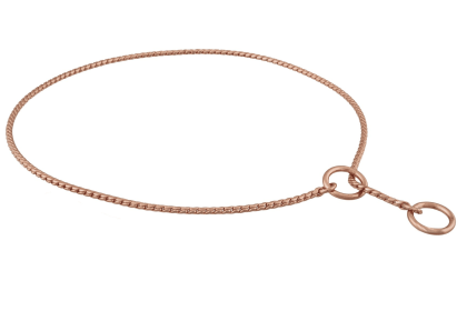 Slip Snake Show Chain Collar (22 in x 2.4mm) (Color: Rose Gold Plated Metal Chain, size: 22 in x 2.4mm)
