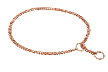 Slip Curve Show Chain Collar (20 in x 1.4 mm) (Color: Rose Gold Plated Metal Chain, size: 20 in x 1.4 mm)
