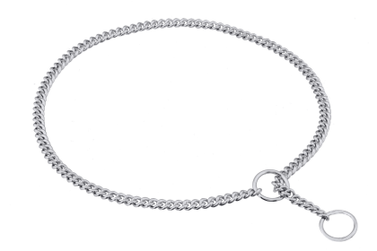 Slip Curve Show Chain Collar (20 in x 1.6 mm) (Color: Chrome Plated Metal Chain, size: 20 in x 1.6 mm)