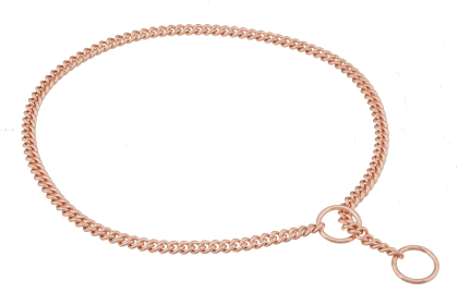 Slip Curve Show Chain Collar (20 in x 1.6 mm) (Color: Rose Gold Plated Metal Chain, size: 20 in x 1.6 mm)