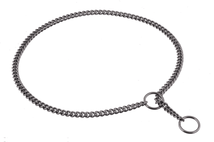 Slip Curve Show Chain Collar (22 in x 1.6 mm) (Color: Black Metal Chain, size: 22 in x 1.6 mm)
