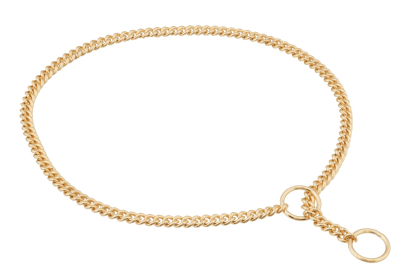 Slip Curve Show Chain Collar (24 in x 1.6 mm) (Color: Gold Plated Metal Chain, size: 24 in x 1.6 mm)