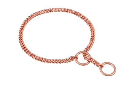 Slip Curve Show Chain Collar (10 in x 1.2 mm) (Color: Rose Gold Plated Metal Chain, size: 10 in x 1.2 mm)