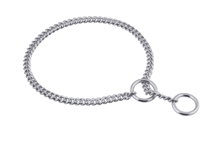 Slip Curve Show Chain Collar (12 in x 1.2 mm) (Color: Chrome Plated Metal Chain, size: 12 in x 1.2 mm)