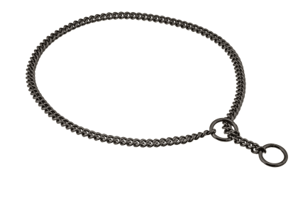 Slip Curve Show Chain Collar (18 in x 1.4 mm) (Color: Black Metal Chain, size: 18 in x 1.4 mm)