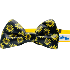 Cutie Ties Dog Bow Tie (Color: Black Sunflower, size: one size)