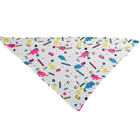 Cutie Ties Tie On Dog Bandana (Color: Dino Doggy White, size: small)