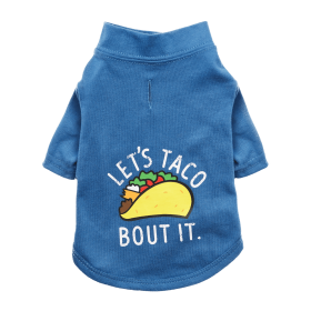 The Essential T-Shirt - Let's Taco Bout It (Color: Blueberry Blue, size: medium)