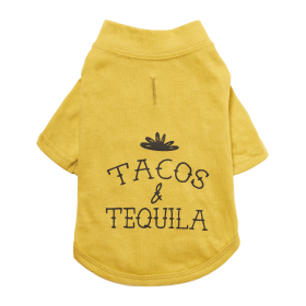 The Essential T-Shirt - Tacos & Tequila (Color: Mustard, size: large)