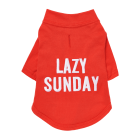 The Essential T-Shirt - LAZY SUNDAY (Color: Candy Apple, size: XX Large)