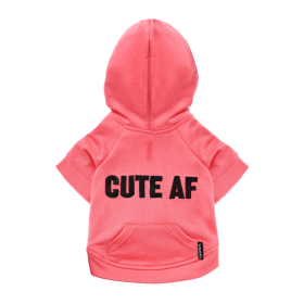 The Everyday Hoodie - CUTE AF (Color: Neon Pink, size: large)